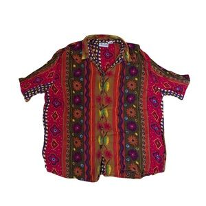 Vintage Nu-Look Crinkle Fiesta Shirt